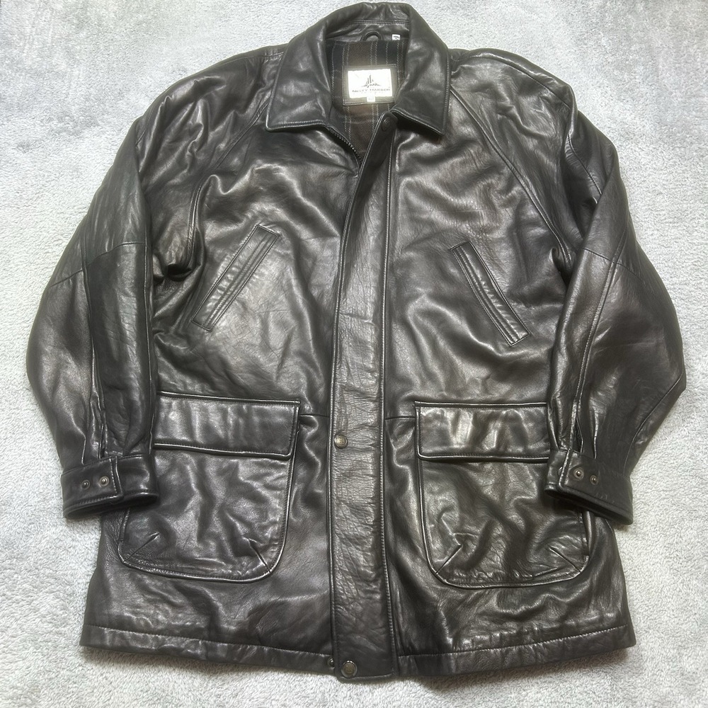 Vintage Misty Harbor Jacket Men's XLT Tall Leather Thermolite Lined Biker Bomber